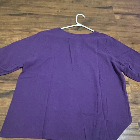Pre - owned Embroidered purple women's blouse size L - Picture 8 of 8